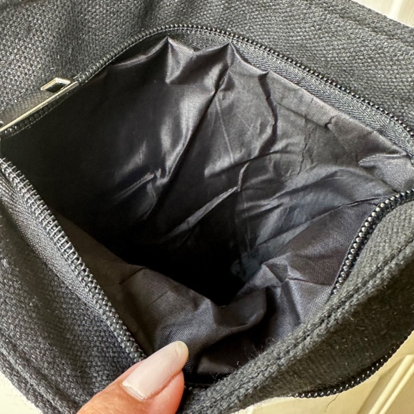 Dreams Black Canvas print Unicorn front adjustable strap Crossbody Bag. - Picture 11 of 12